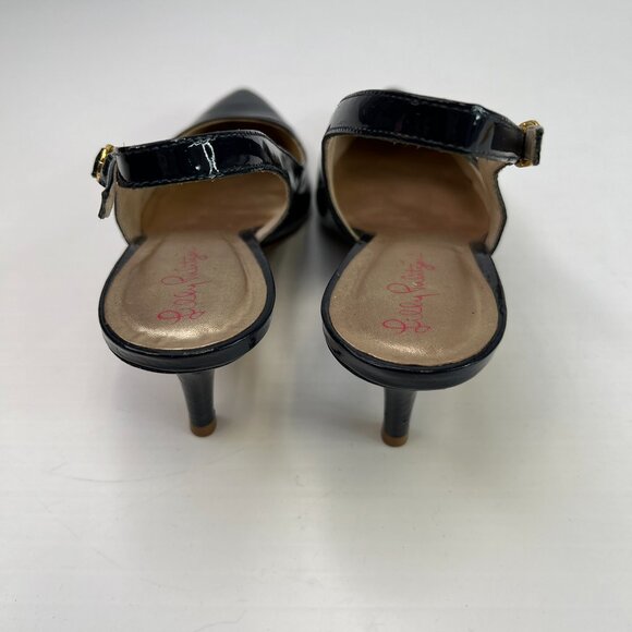 Lilly Pulitzer Kitten Heel Women 8.5 Sling Back Strap Brazil Work Party Core Go - Picture 6 of 12